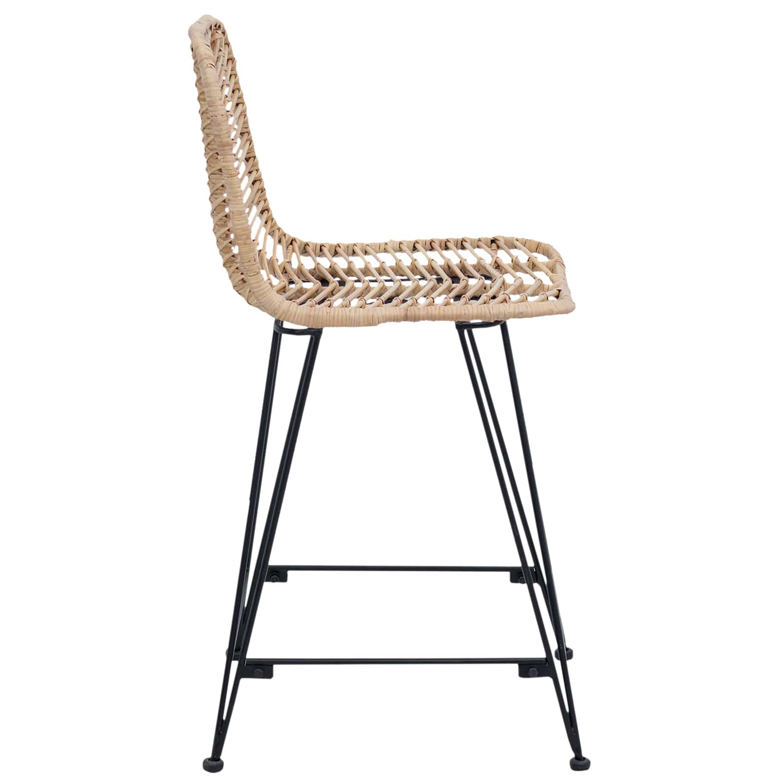 vidaXL Barstuhl 2 pcs 44,5 x 54,5 x 97,5 cm Rattan und Eisen