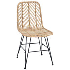 vidaXL Esszimmerstuhl 2 pcs Rattan und Eisen Natur 44,5 x 54,5 x 85 cm