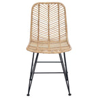 vidaXL Esszimmerstuhl 2 pcs Rattan und Eisen Natur 44,5 x 54,5 x 85 cm