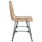 vidaXL Esszimmerstuhl 2 pcs Rattan und Eisen Natur 44,5 x 54,5 x 85 cm