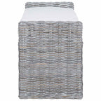 vidaXL Sitzbank mit Stauraum Weiß gewaschen 110 x 40 x 50 cm Rattan