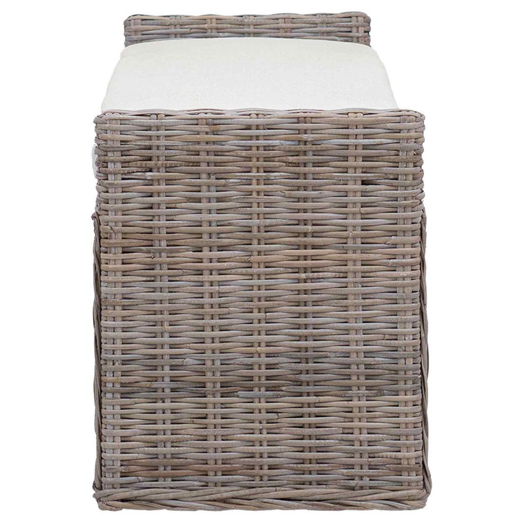 vidaXL Sitzbank mit Stauraum mit Kissen Grau 110 x 40 x 50 cm Rattan