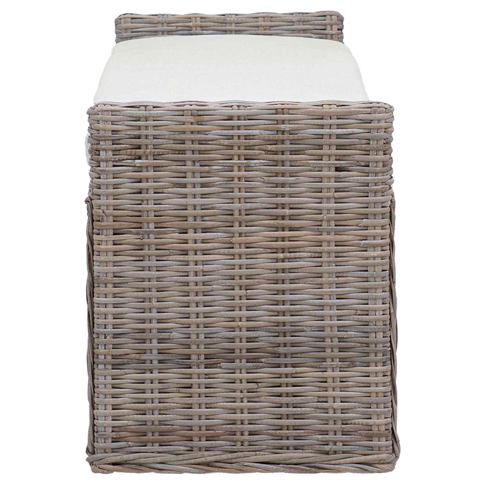 vidaXL Sitzbank mit Stauraum mit Kissen Grau 110 x 40 x 50 cm Rattan