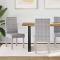 vidaXL Esszimmerstuhl 2 pcs Kubu-Rattan und Massivholz aus Mahagoni