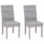 vidaXL Esszimmerstuhl 2 pcs Kubu-Rattan und Massivholz aus Mahagoni