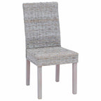 vidaXL Esszimmerstuhl 2 pcs Kubu-Rattan und Massivholz aus Mahagoni