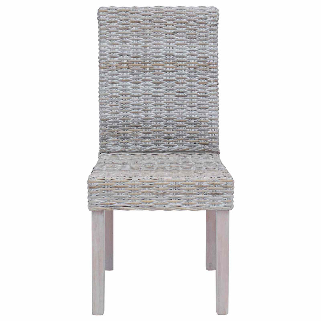 vidaXL Esszimmerstuhl 2 pcs Kubu-Rattan und Massivholz aus Mahagoni