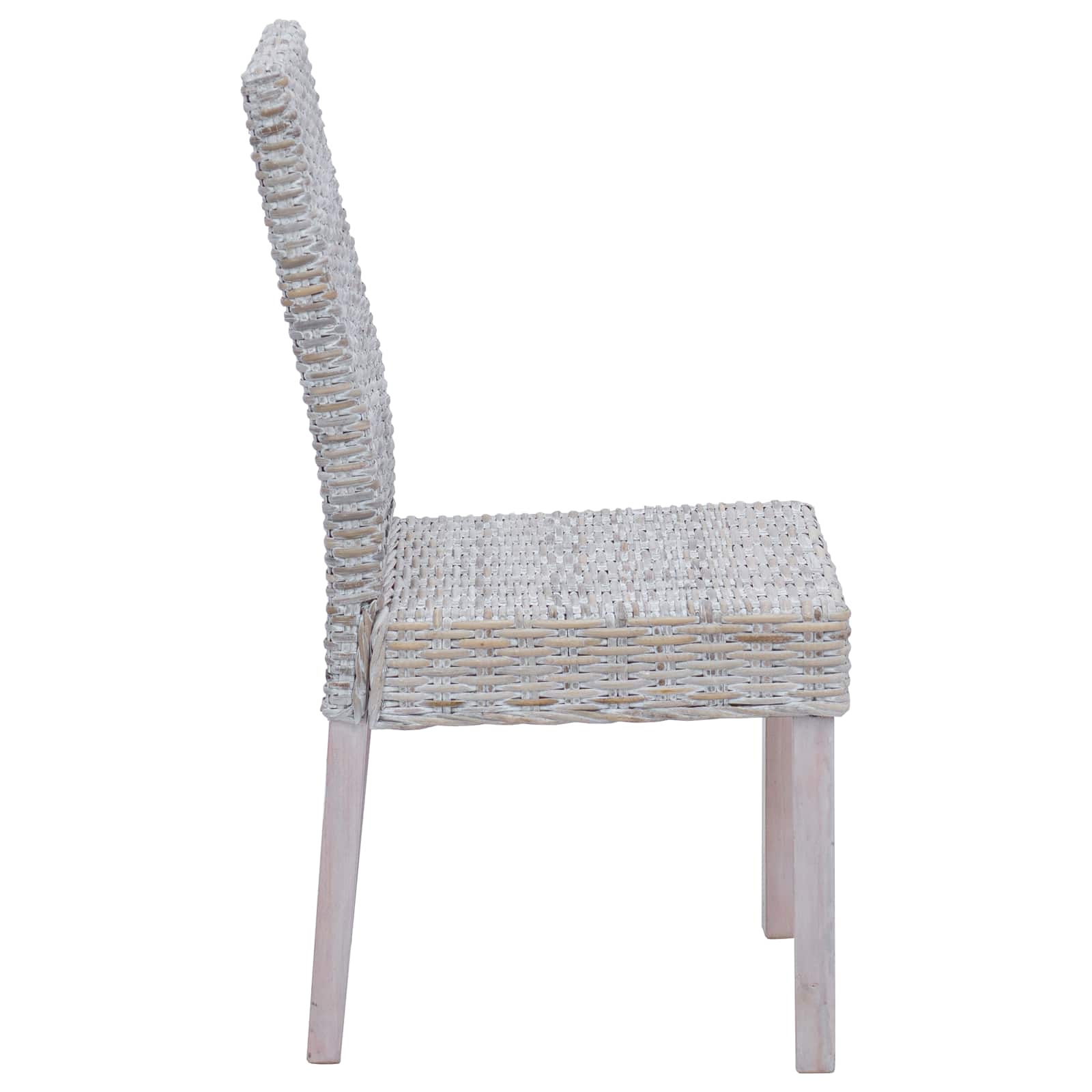 vidaXL Esszimmerstuhl 2 pcs Kubu-Rattan und Massivholz aus Mahagoni