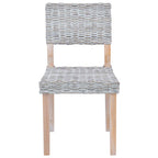 vidaXL Esszimmerstuhl 2 pcs Kubu Rattan Weiß gewaschen 46 x 55 x 84 cm