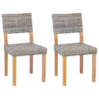 vidaXL Esszimmerstuhl 2 pcs Kubu Rattan Kubu Grau 46 x 55 x 84 cm