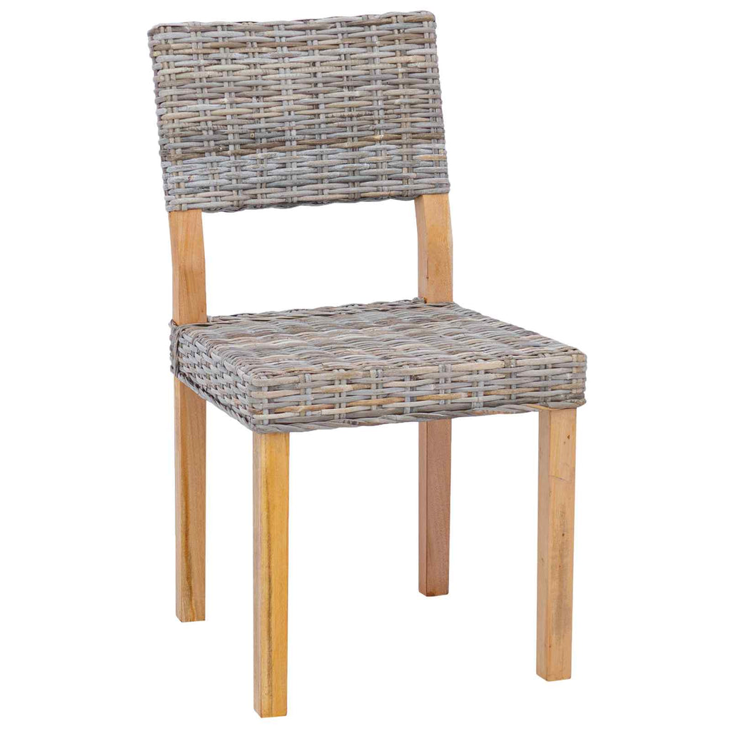 vidaXL Esszimmerstuhl 2 pcs Kubu Rattan Kubu Grau 46 x 55 x 84 cm
