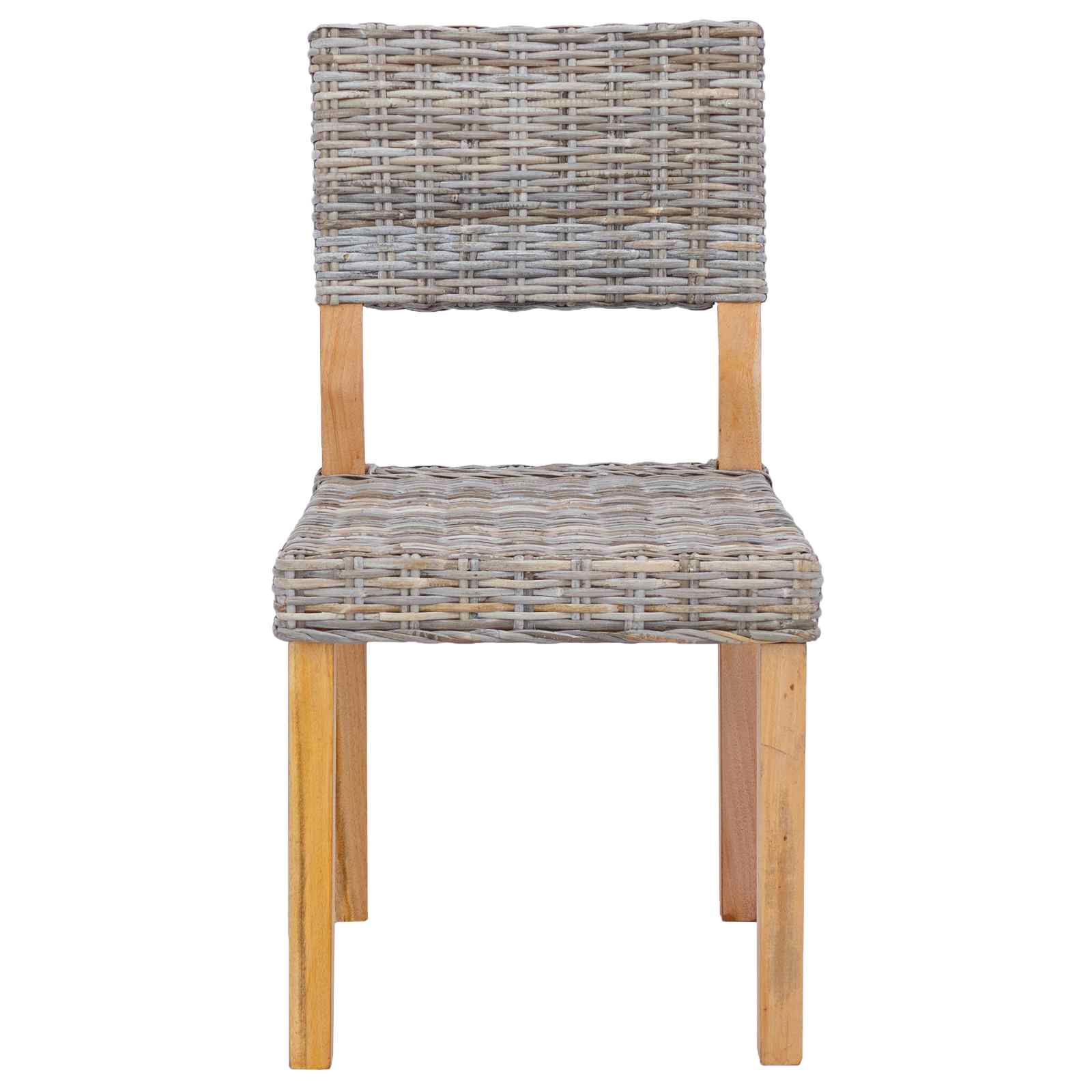 vidaXL Esszimmerstuhl 2 pcs Kubu Rattan Kubu Grau 46 x 55 x 84 cm