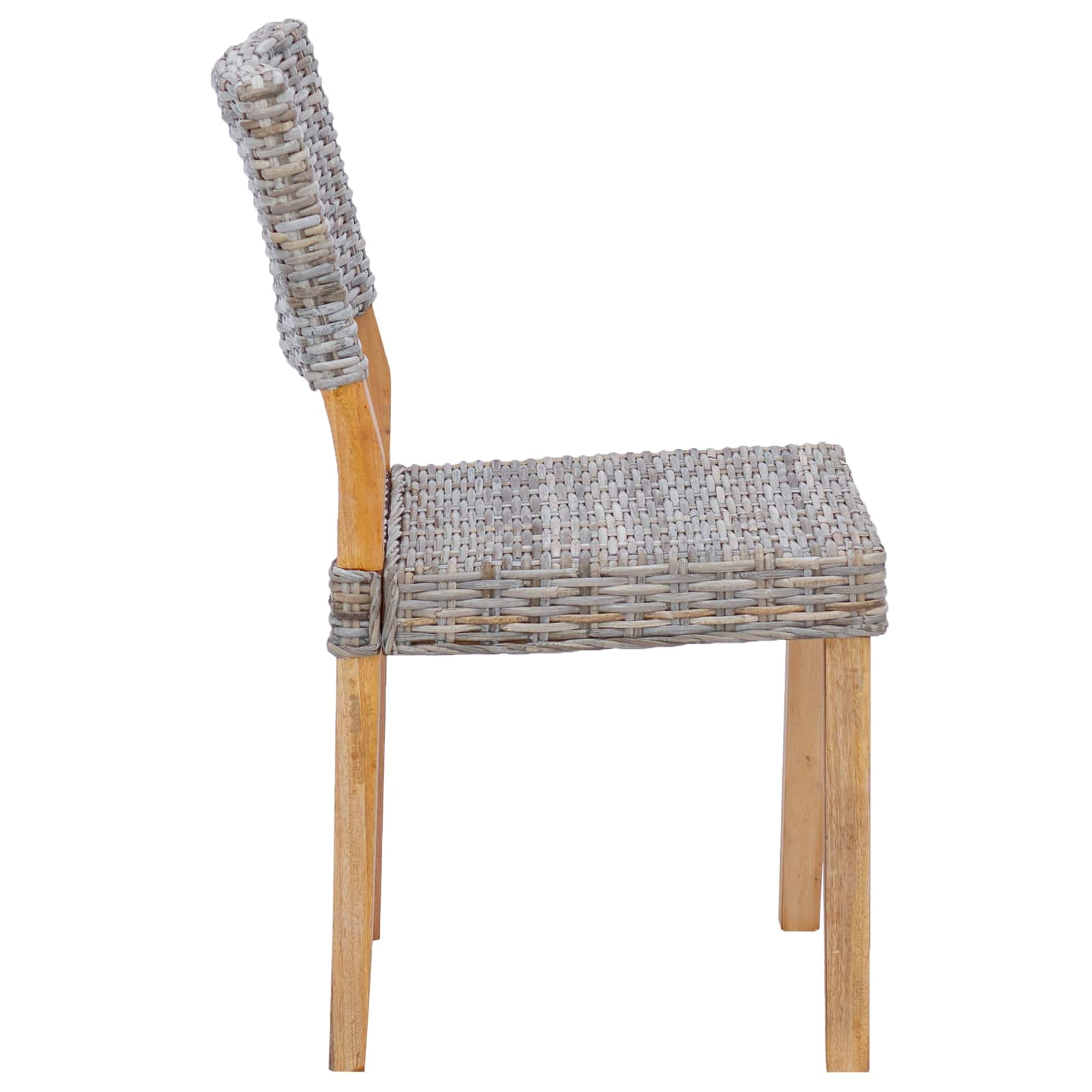 vidaXL Esszimmerstuhl 2 pcs Kubu Rattan Kubu Grau 46 x 55 x 84 cm