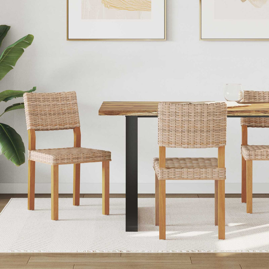 vidaXL Esszimmerstuhl 2 pcs Kubu Rattan Natur 46 x 55 x 84 cm