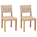 vidaXL Esszimmerstuhl 2 pcs Kubu Rattan Natur 46 x 55 x 84 cm