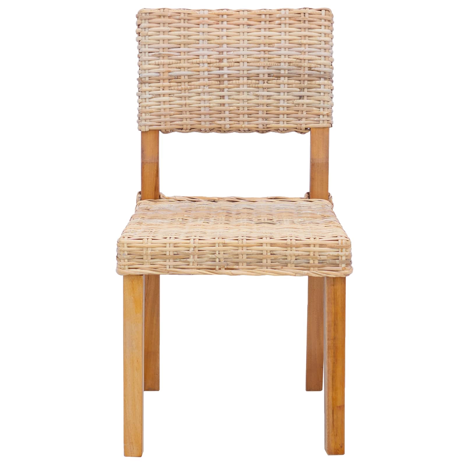vidaXL Esszimmerstuhl 2 pcs Kubu Rattan Natur 46 x 55 x 84 cm
