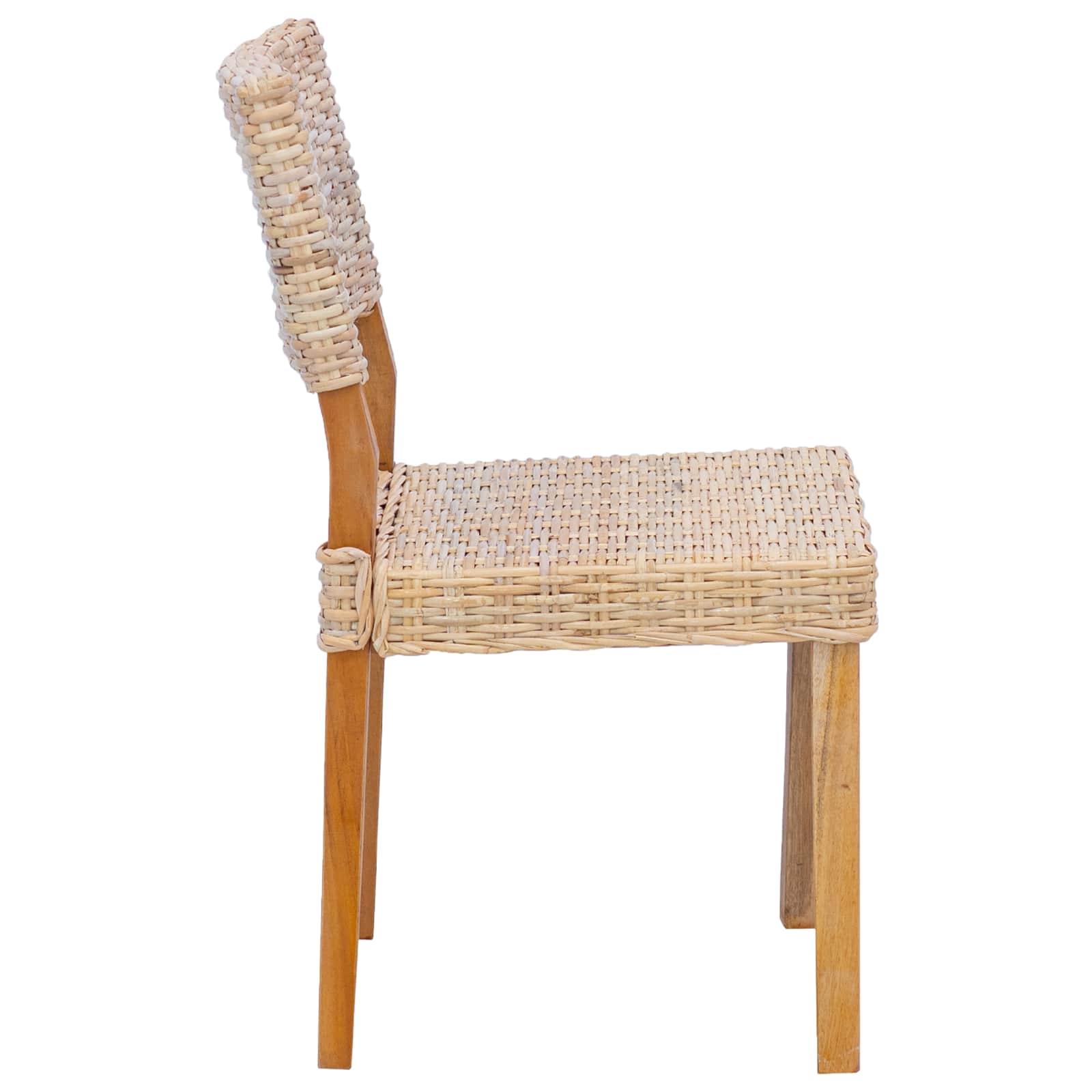 vidaXL Esszimmerstuhl 2 pcs Kubu Rattan Natur 46 x 55 x 84 cm