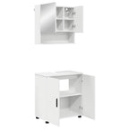 vidaXL Badezimmermöbel-Set mit Tür 2 pcs Weiß Holzwerkstoff & Metall
