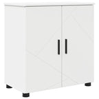 vidaXL Badezimmermöbel-Set mit Tür 2 pcs Weiß Holzwerkstoff & Metall