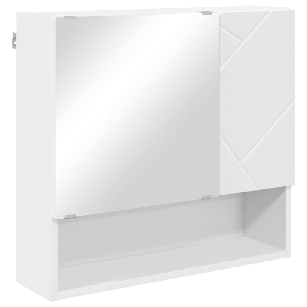 vidaXL Badezimmermöbel-Set mit Tür 2 pcs Weiß Holzwerkstoff & Metall