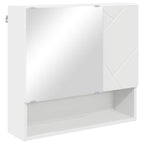 vidaXL Badezimmermöbel-Set mit Tür 2 pcs Weiß Holzwerkstoff & Metall