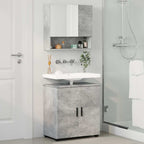 vidaXL Badezimmermöbel-Set 2 pcs Beton Grau Holzwerkstoff & Metall