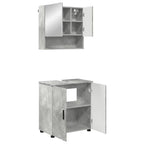 vidaXL Badezimmermöbel-Set 2 pcs Beton Grau Holzwerkstoff & Metall