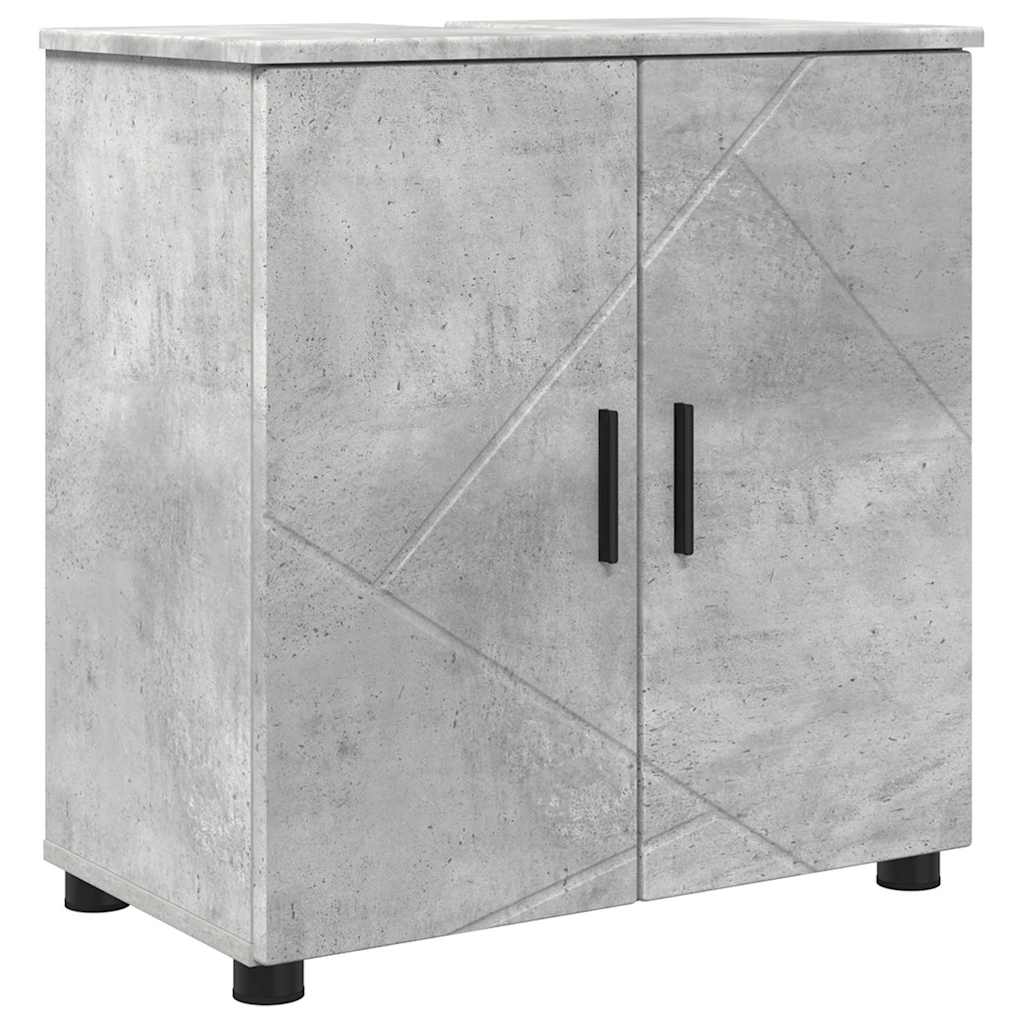 vidaXL Badezimmermöbel-Set 2 pcs Beton Grau Holzwerkstoff & Metall