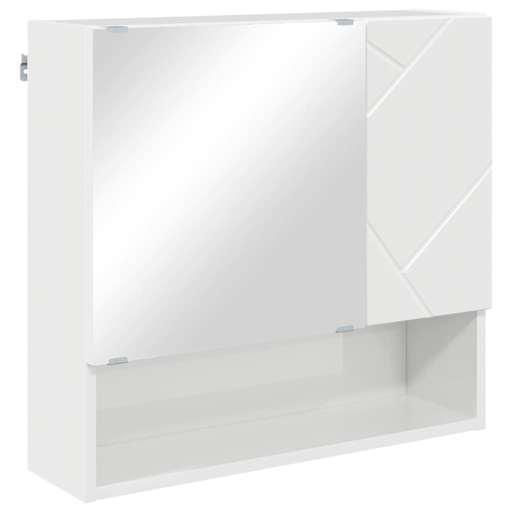 vidaXL Badezimmermöbel-Set 2 pcs Hochglanz Weiß Holzwerkstoff & Metall