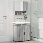 vidaXL Badezimmermöbel-Set 2 pcs Graues Sonoma Holzwerkstoff & Metall