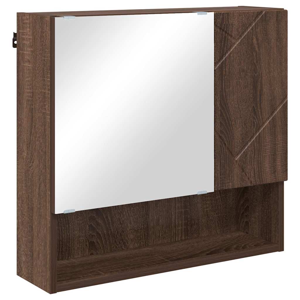 vidaXL Badezimmermöbel-Set Wandmontiert 2 pcs Braun Eichen-Optik