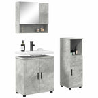 vidaXL Badezimmermöbel Set Wandmontiert 3 pcs Betongrau Holzwerkstoff