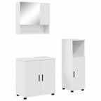 vidaXL Badezimmermöbel-Set 3 pcs Hochglanz Weiß Holzwerkstoff & Metall