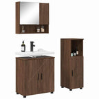 vidaXL Badezimmermöbel-Set Wandmontiert 3 pcs Braun Eichen-Optik