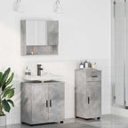 vidaXL Badezimmermöbel-Set 3 pcs Beton Grau Holzwerkstoff & Metall