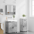 vidaXL Badezimmermöbel-Set 3 pcs Beton Grau Holzwerkstoff & Metall