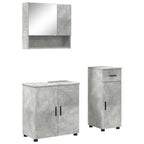 vidaXL Badezimmermöbel-Set 3 pcs Beton Grau Holzwerkstoff & Metall