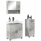 vidaXL Badezimmermöbel-Set 3 pcs Beton Grau Holzwerkstoff & Metall