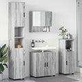 vidaXL Badezimmermöbel-Set 4 pcs Graues Sonoma Holzwerkstoff & Metall