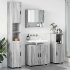 vidaXL Badezimmermöbel-Set 4 pcs Graues Sonoma Holzwerkstoff & Metall