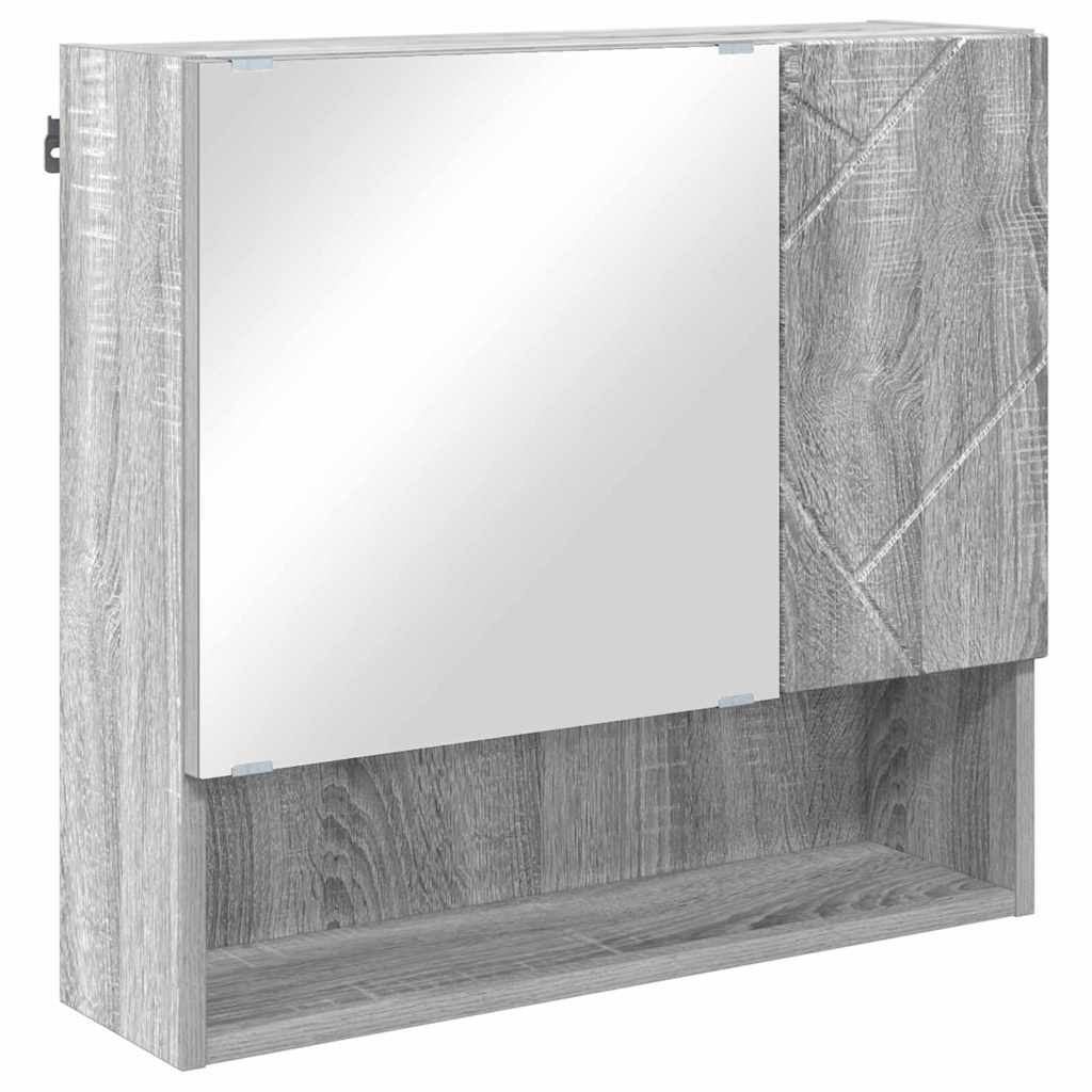 vidaXL Badezimmermöbel-Set 4 pcs Graues Sonoma Holzwerkstoff & Metall