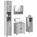 vidaXL Badezimmermöbel-Set 4 pcs Graues Sonoma Holzwerkstoff & Metall