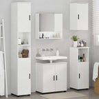 vidaXL Badezimmermöbel-Set 5 pcs Hochglanz Weiß Holzwerkstoff & Metall