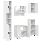 vidaXL Badezimmermöbel-Set 5 pcs Hochglanz Weiß Holzwerkstoff & Metall
