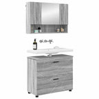 vidaXL Badezimmermöbel-Set 2 pcs Graues Sonoma Sperrholz und Metall