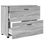 vidaXL Badezimmermöbel-Set 3 pcs Graues Sonoma Sperrholz und Metall