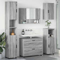 vidaXL Badezimmermöbel-Set 5 pcs Graues Sonoma Sperrholz und Metall