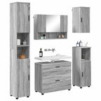 vidaXL Badezimmermöbel-Set 5 pcs Graues Sonoma Sperrholz und Metall