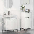 vidaXL Badezimmermöbel-Set mit Regal 2 pcs Weiß Sperrholz und Metall