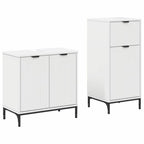vidaXL Badezimmermöbel-Set mit Regal 2 pcs Weiß Sperrholz und Metall